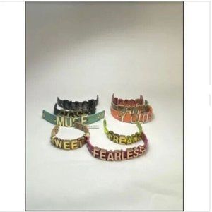 BCBG Removable Letter Beads Snap Closure Bracelets Lot of 9